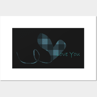 Love You With Blue Gingham by Suzy Hager Posters and Art